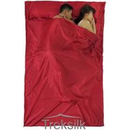DOUBLE Treksilk CRIMSON RED ART SILK Liner Sleeping Bag Inner Sheet Hostel Sack Backpack Travel for couple Travel Accessory - Protection Bed Bugs