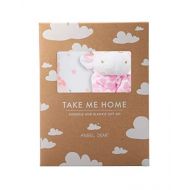 Angel Dear Swaddle and Blankie Gift Set, Floral Giraffe with Pink Giraffe