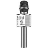 [아마존 핫딜] [아마존핫딜]BONAOK Wireless Bluetooth Karaoke Microphone,3-in-1 Portable Handheld karaoke Mic Speaker Machine Christmas Birthday Home Party for Android/iPhone/PC or All Smartphone(Q37 Space Gr