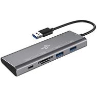 Generic Type-C Docking Station MacBook Charging Model USB3.0+TF+SD Card Slot Expansion Splitter HUB (Grey)