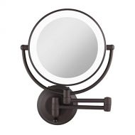 Zadro 10X1X Magnification Cordless LED Lighted Dual Sided Wall Mirror, 7-12 Inch, Oil-Rubbed Bronze