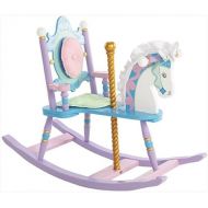 Wildkin Carousel Rocking Horse, Features Removable Plush Cushions, Gilded Accents, and Durable Wood Construction, Measures 35 x 15 x 27 inches