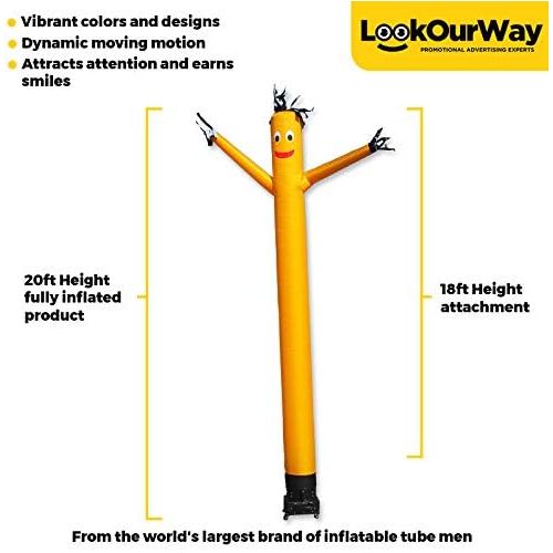  LookOurWay Air Dancers Inflatable Tube Man Attachment, 20-Feet, RedWhiteGreen (No Blower)
