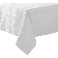 Violet Linen Premium Honeycomb Damask Seats 16 to 18 Pepole, Rectangle, Polyester Jacquard, Tablecloth, 70 X 180, White