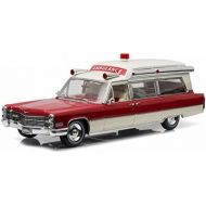 Greenlight GreenLight Precision Collection 1966 Cadillac S&S 48 High Top Ambulance Vehicle, RedWhite