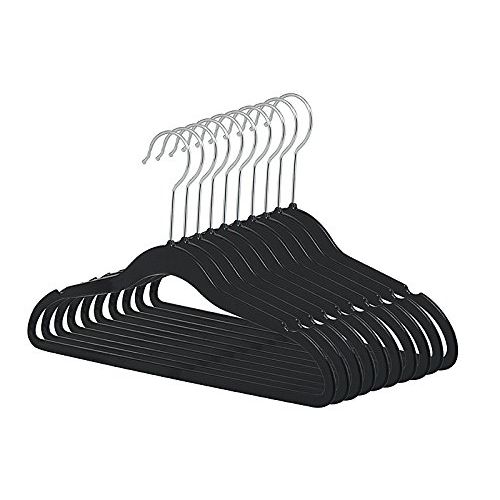  Only Hangers Plastic Petite Size Suit Hangers, Black, Set of 20