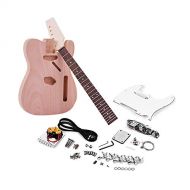 Muslady TL Tele Electric Guitar Unfinished DIY Kit Mahogany Body Maple Wood Neck Rosewood Fingerboard