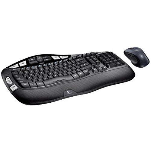 로지텍 Logitech MK550 Wireless Wave Keyboard and Mouse Combo  Includes Keyboard and Mouse, Long Battery Life, Ergonomic Wave Design