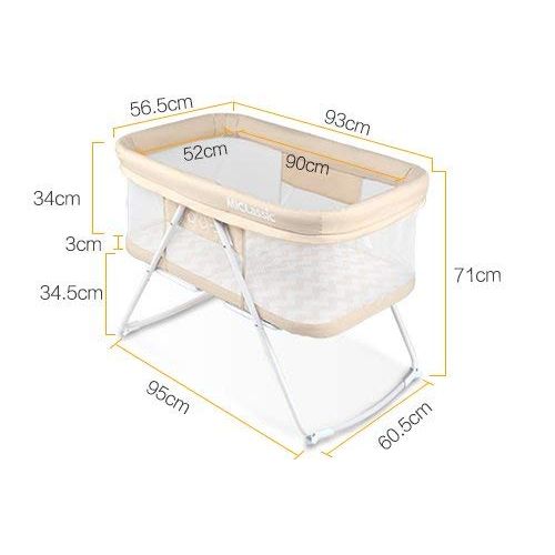  Magshion 2 in 1 Rocking Bassinet Foldable Travel Crib Portable Newborn Babies Beige