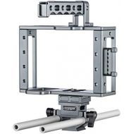 Sevenoak SK-C03 Aluminum Camera Cage with Top Handle, HDMI Adapter, & 15mm Rail System with Quick-Release Base - Universal Design fits DSLR Cameras with and without Battery Grip