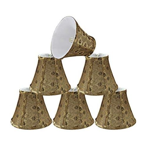  Aspen Creative 30073-6 Small Bell Shape Chandelier Set (6 Pack), Transitional Design in Pumpkin Gold, 6 Bottom Width (3 x 6 x 5) Clip ON LAMP Shade