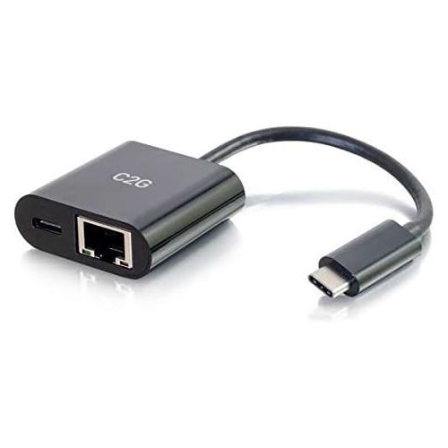  C2G 29479 USB-C to Ethernet Adapter with Power Delivery, Black