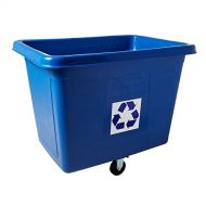 Rubbermaid Commercial Products Rubbermaid Commercial Recycling Cube Truck, Rectangular, Polyethylene, 500-Pound Capacity, Blue (461673BE)