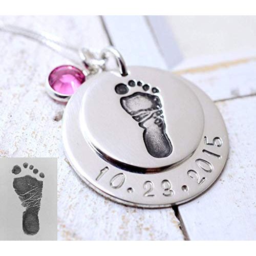  Love It Personalized Babys Actual Footprints Personalized Necklace, New Arrival Gift, Mother’s Day Gift for New Mom