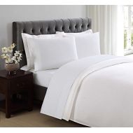 Charisma 310 Thread Count Classic Dot Cotton Sateen King Sheet Set in Bright White
