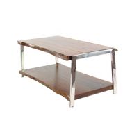 Deco 79 28781 Coffee Table, 47 W x 24 D x 20 H, Brown/Silver