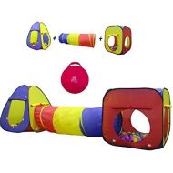 Kiddey 3pc Kids Play Tent Crawl Tunnel and Ball Pit Set  Durable Pop Up Playhouse Tent for Boys, Girls, Babies, Toddlers & Pets  for Indoor & Outdoor Use, With Carrying Case, -Gr