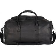 Kenneth Cole Reaction Duff Guy Colombian Leather 20 Single Compartment Top Load Travel Duffel Bag, Black