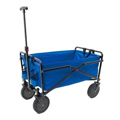  Seina Manual 150 Pound Capacity Folding Steel Wagon Outdoor Garden Cart, Tan