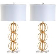Safavieh TBL4072A-SET2 Lighting Collection Annistyn Brass Gold Table Lamp