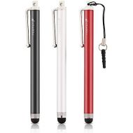 Fosmon Trio Capacitive Stylus in Black, Silver and Red for Kindle Fire, Kindle Paperwhite and other Touchscreen Devices
