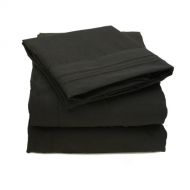Sweet Home Collection 4 Piece 2000 12 Colors Collection Egyptian Quality Deep Pocket Bed Sheet Set, Queen, Black