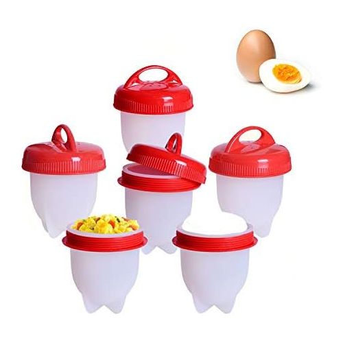  Eierkocher Silikon, Eggies BPA Frei Antihaft-Silikon Eierbecher, Eier Pochier Schnelle und Einfache ohne Schale (6-teiliges Set) - temperament fashion