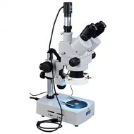 OMAX 3.5X-90X Digital Trinocular Table Stand Stereo Microscope with USB Digital Camera and Dual Lights and Additional 54 LED Ring Light