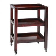 Master Massage Wooden 3-Tier Rolling Cart Large Trolley With Wheels, Walnut