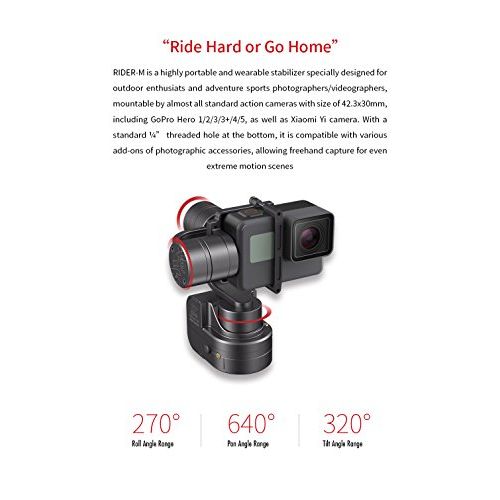  Zhi elephant Zhiyun Rider-M 3 axis Handheld Gimbal Stabilizer for Action Camera Gopro 345 Xiaomi Yi SJCAM SJ4000 SJ5000 Series-3 YEAR WARRANTY