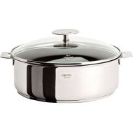 Cristel Multiply Stainless Steel Non-Stick 4 Quart Sautepan with Glass Lid
