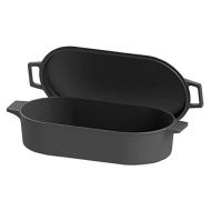 Bayou Classic 7477 Oval Fryer with Griddle Lid, 6-Quart