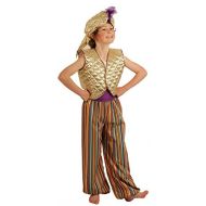 CL COSTUMES World Book Day-Character-Aladdin Genie of The LAMP (Gold and Striped) Childs Fancy Dress Costume - All Ages