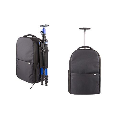  Vivitar Series 1 Trolley DSLR Camera Backpack Case with Wheels (Black)