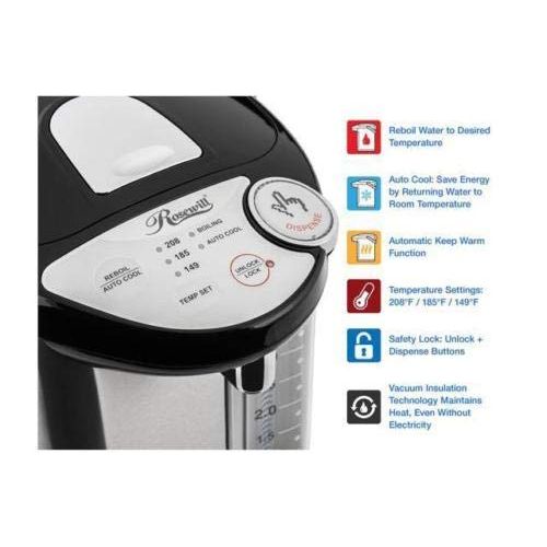  Alek...Shop All Day Water Hot Boiler Electric Pot Warmer 4 Liter Steel Dispenser Stainless, Home Kitchen And Coffee