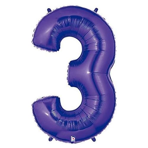  Mayflower Products Aladdin 3rd Birthday Party Supplies Princess Jasmine Balloon Bouquet Decorations - Purple Number 3