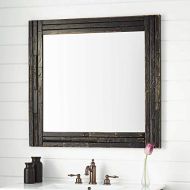 Signature Hardware 424537 Benoist 34 x 36 Reclaimed Wood Framed Bathroom Mirror
