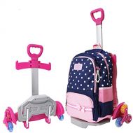 UEK Wheeled Backpack Cart,Aluminium Alloy Folding Trolley Cart for Backpack (Pink, 6 Wheels)