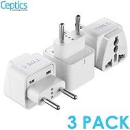 [아마존베스트]Ceptics Europe Travel Plug Adapter (Type C) for Most European Countries - 3 Pack [Grounded & Universal] (GP-9C-3PK)