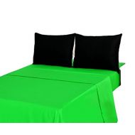 Tache Home Fashion BS4PC-BG-K Cotton 4 Pieces Soft Cool Breathable Bed Sheet Set King Green