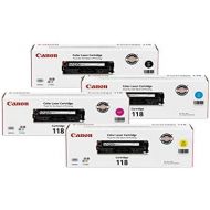 Canon 118 Toner Cartridge Bundle for imageCLASS MF8350MF8580 Color Laser Printer  Black  Cyan  Magenta  Yellow