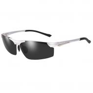 SX Aluminum-Magnesium Mens Polarized Sunglasses, Sports Driving Glasses (Color : Silver Frame)