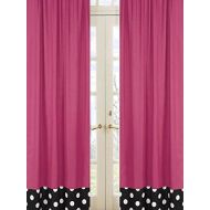 Sweet Jojo Designs 2-Piece Pink Hot Dot Modern Window Treatment Panels