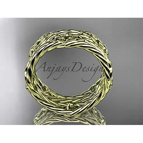  AnjaysDesigns 14k Yellow Gold Celtic Rope Wedding Band - 14k Yellow Gold - Promise Ring - Rope Ring - Womens Wedding Ring - Anniversary Gift
