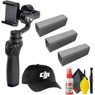 [아마존베스트]DJI Osmo Mobile Gimbal Stabilizer - DJI Cap (Black) - Osmo Intelligent Batteries (3 Total) - Cleaning Kit & More
