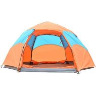 ALTINOVO Outdoor Camping Doppeltuer Kuppelzelt, kann 3-4 Personen Leben Einfach zu verwenden Belueftet wasserdicht Geeignet fuer Parkstrande, orange