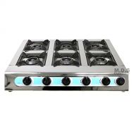 Stove 6 Head Burner 28 Countertop Outdoor Camping Stainless Steel Propane Gas Cookout Barbecue Alternative Portable