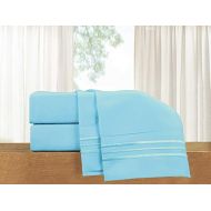 Elegant Comfort 4-Piece 1500 Thread Count Egyptian Quality Bed Sheet Sets with Deep Pockets, Full, Aqua