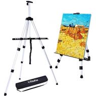 Artist Easel, Ohuhu 66 Aluminum Field Easel Stand with Bag for Table-Top/Floor, Art Easels with Adjustable Height from 21-Inch to 66-Inch Back to School Art Supplies Great Gift for