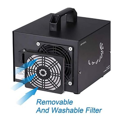  [아마존베스트]Airthereal MA5000 Commercial Generator 5000mg/h Ozone Machine Home Air Ionizers Deodorizer for Rooms, Smoke, Cars and Pets, Black